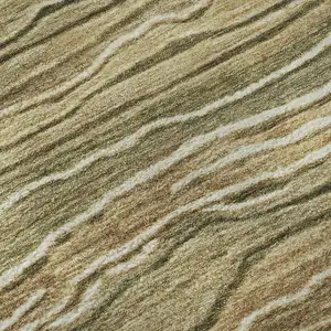 Photo of Fern Green Gray And Ivory Striped Washable Area Rug With UV Protection