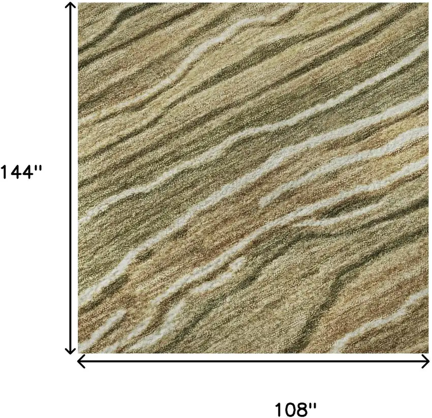 Fern Green Gray And Ivory Striped Washable Area Rug With UV Protection Photo 9