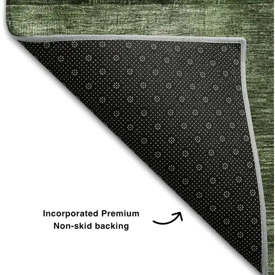 Fern Green Gray And Silver Geometric Washable Area Rug With UV Protection Photo 6
