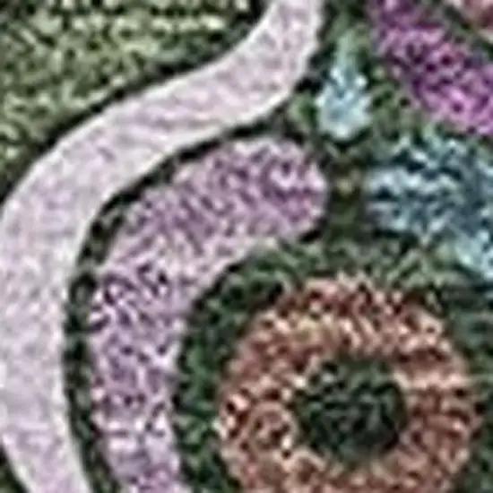 Fern Green Purple And Teal Medallion Washable Area Rug With UV Protection Photo 3