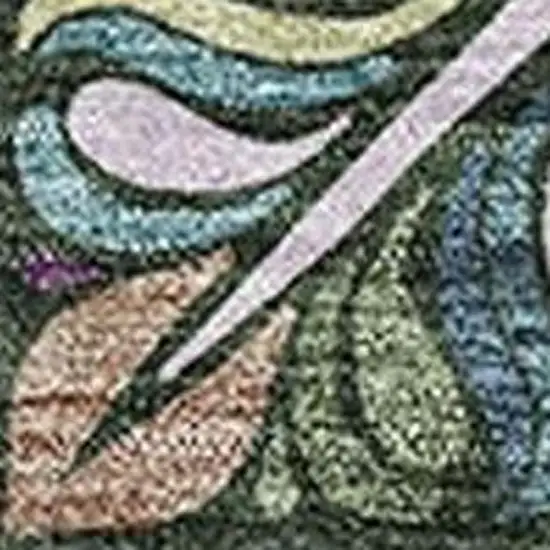 Fern Green Purple And Teal Medallion Washable Area Rug With UV Protection Photo 3