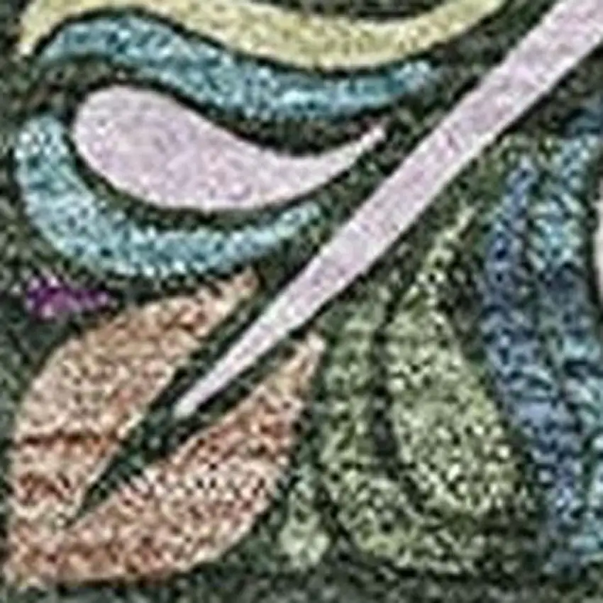 Fern Green Purple And Teal Medallion Washable Area Rug With UV Protection Photo 3