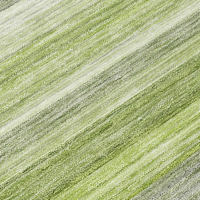 Fern Green Striped Washable Non Skid Indoor Outdoor Area Rug Photo 8