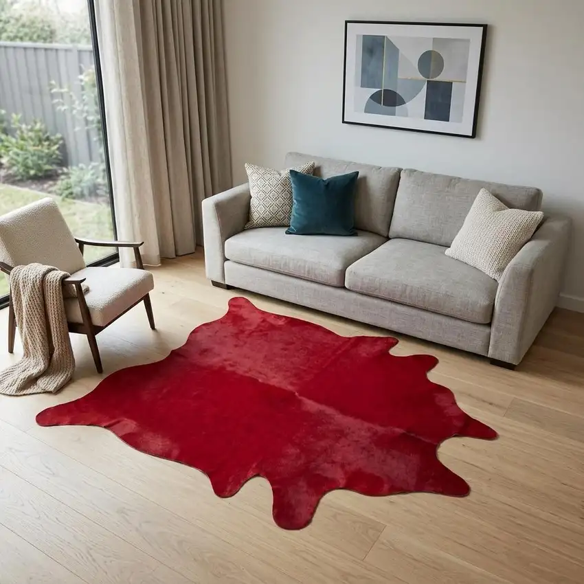 Red Cowhide Area Rug Photo 1