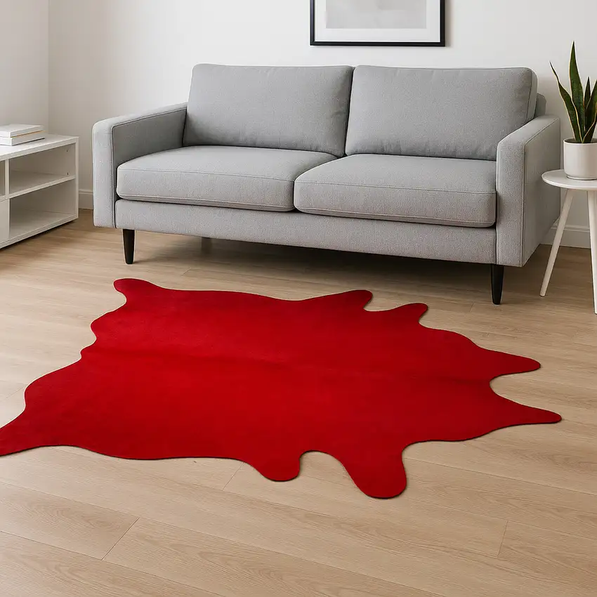 Red Cowhide Area Rug Photo 2