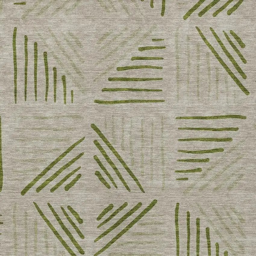 Flax And Sage Geometric Washable Indoor Outdoor Area Rug Photo 2