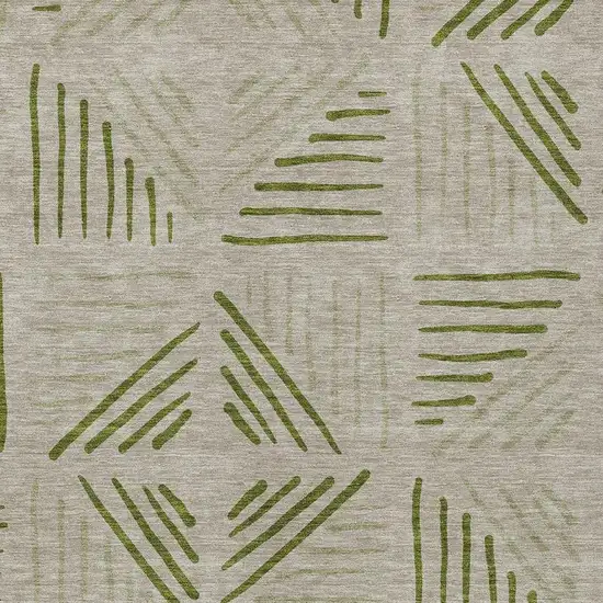 Flax And Sage Geometric Washable Indoor Outdoor Area Rug Photo 2