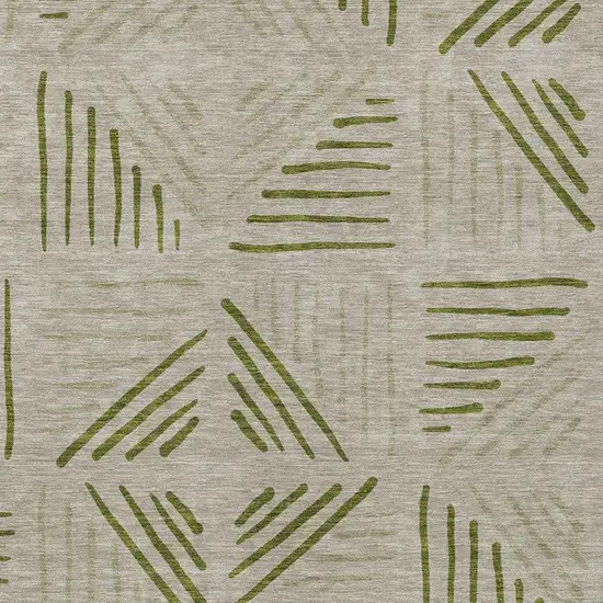 Flax And Sage Geometric Washable Indoor Outdoor Area Rug Photo 2
