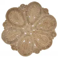 Photo of Floral Doily Natural Jute Area Rug
