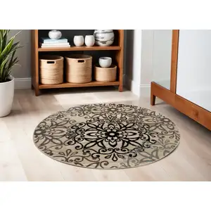 Photo of Floral Medallion Stain Resistant Area Rug