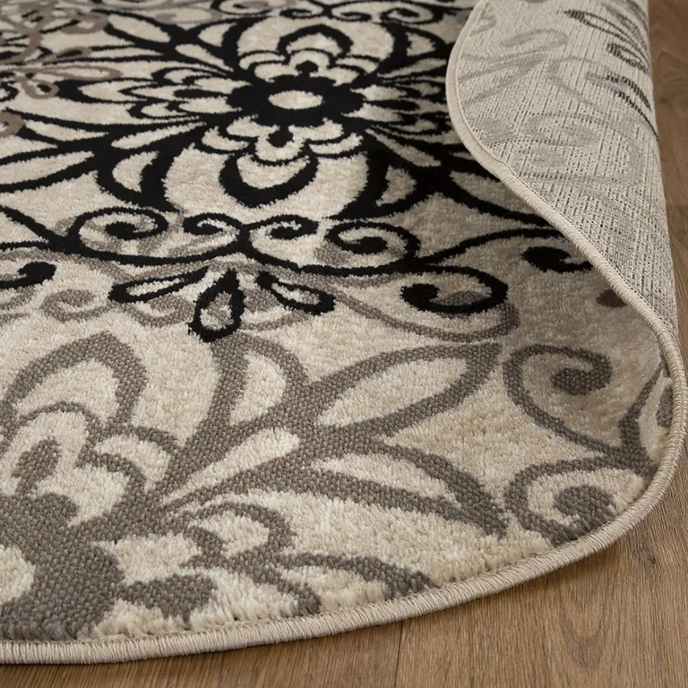 Floral Medallion Stain Resistant Area Rug Photo 3