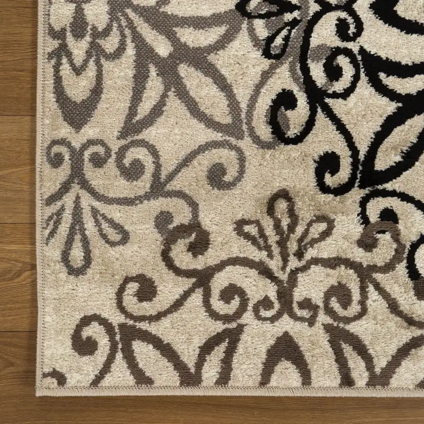 Floral Medallion Stain Resistant Area Rug Photo 4
