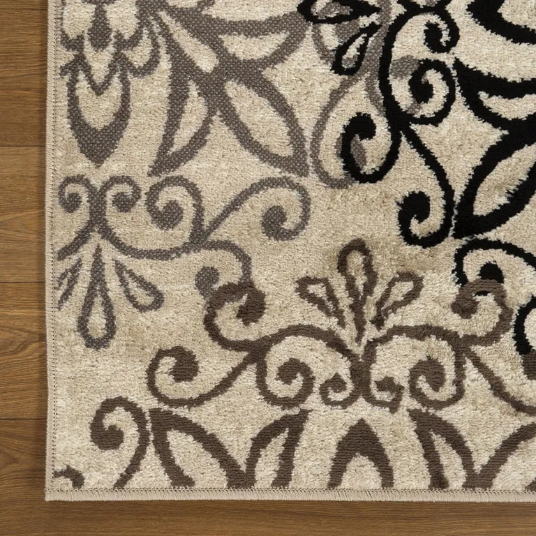 Floral Medallion Stain Resistant Area Rug Photo 4