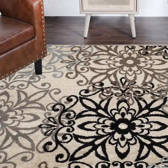 Floral Medallion Stain Resistant Area Rug Photo 7