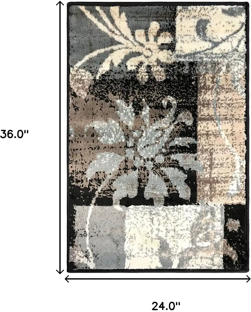 Floral Power Loom Distressed Stain Resistant Area Rug Photo 6