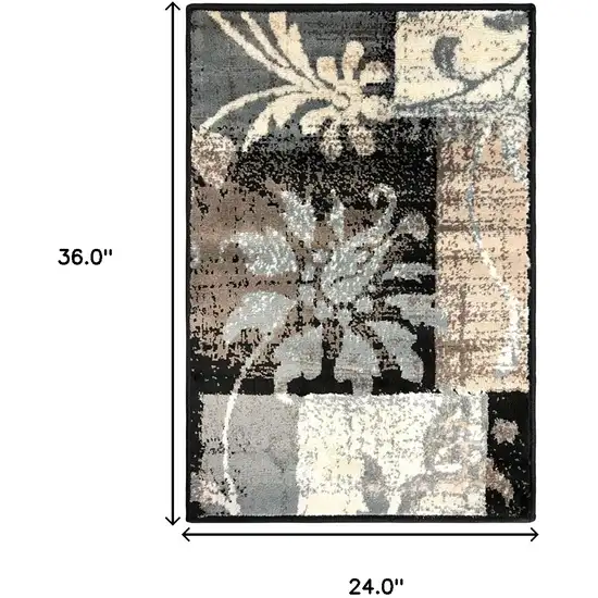 Floral Power Loom Distressed Stain Resistant Area Rug Photo 6