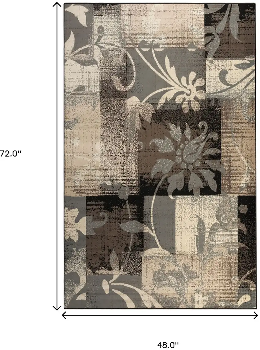 Floral Power Loom Distressed Stain Resistant Area Rug Photo 8
