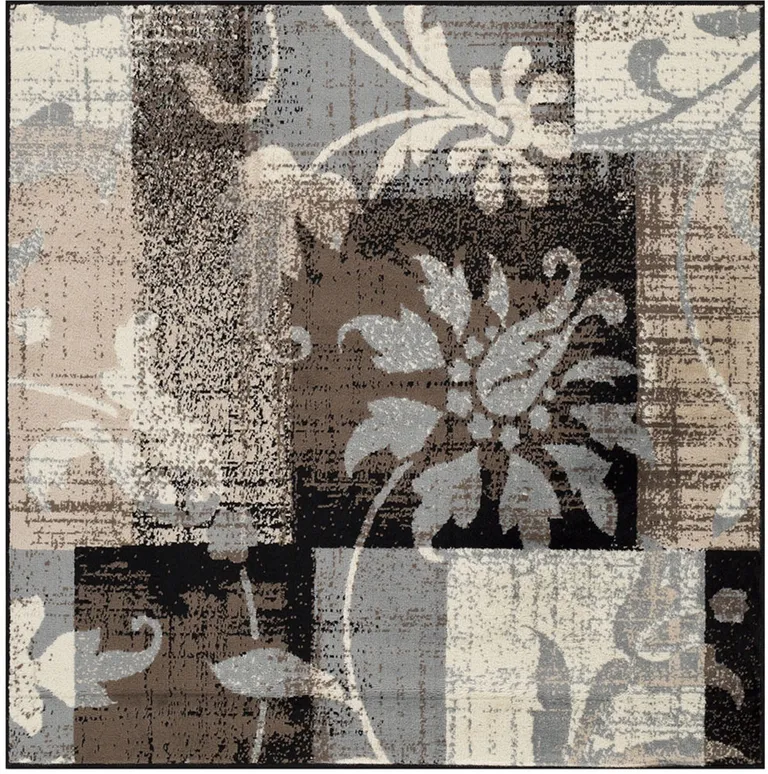 Floral Power Loom Distressed Stain Resistant Area Rug Photo 1