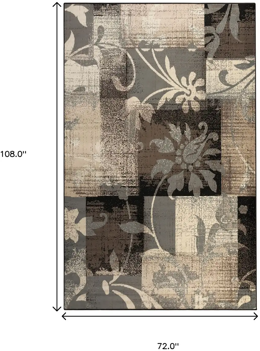 Floral Power Loom Distressed Stain Resistant Area Rug Photo 8