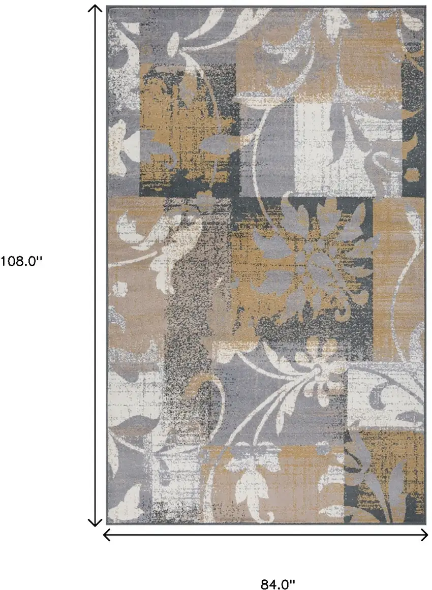 Floral Power Loom Distressed Stain Resistant Area Rug Photo 8