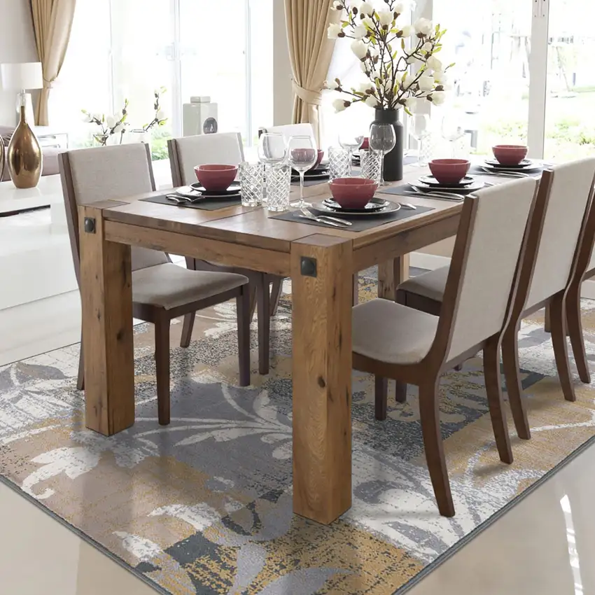 Floral Power Loom Distressed Stain Resistant Area Rug Photo 7