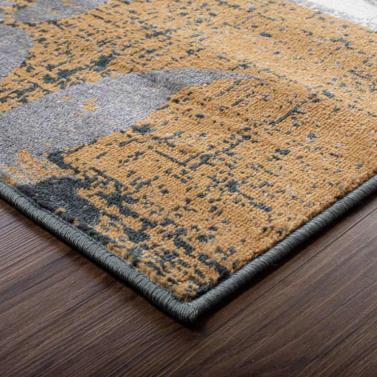 Floral Power Loom Distressed Stain Resistant Area Rug Photo 4