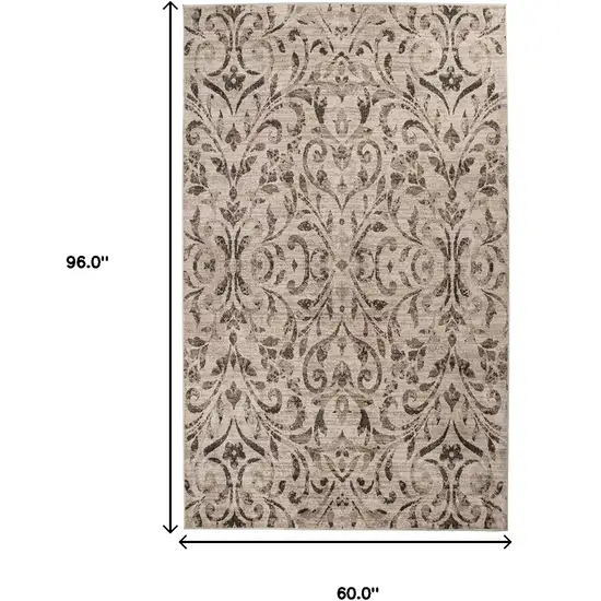 Floral Vines Power Loom Stain Resistant Area Rug Photo 8