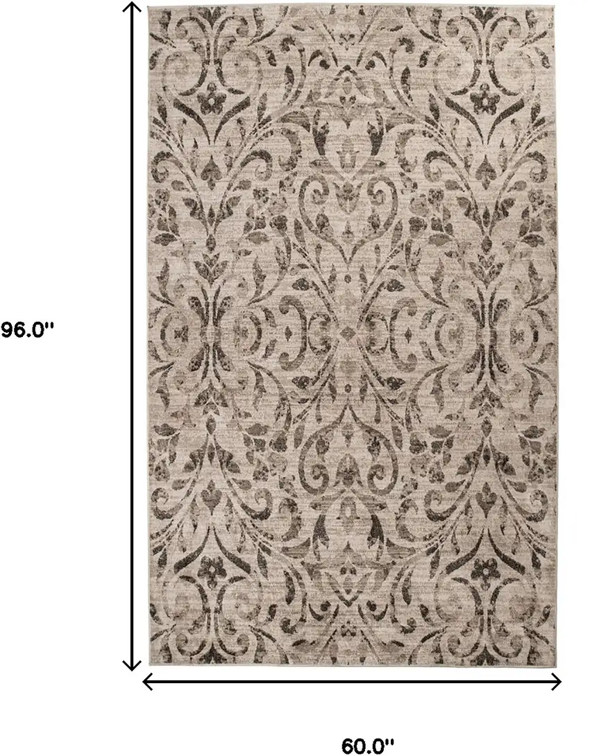 Floral Vines Power Loom Stain Resistant Area Rug Photo 8