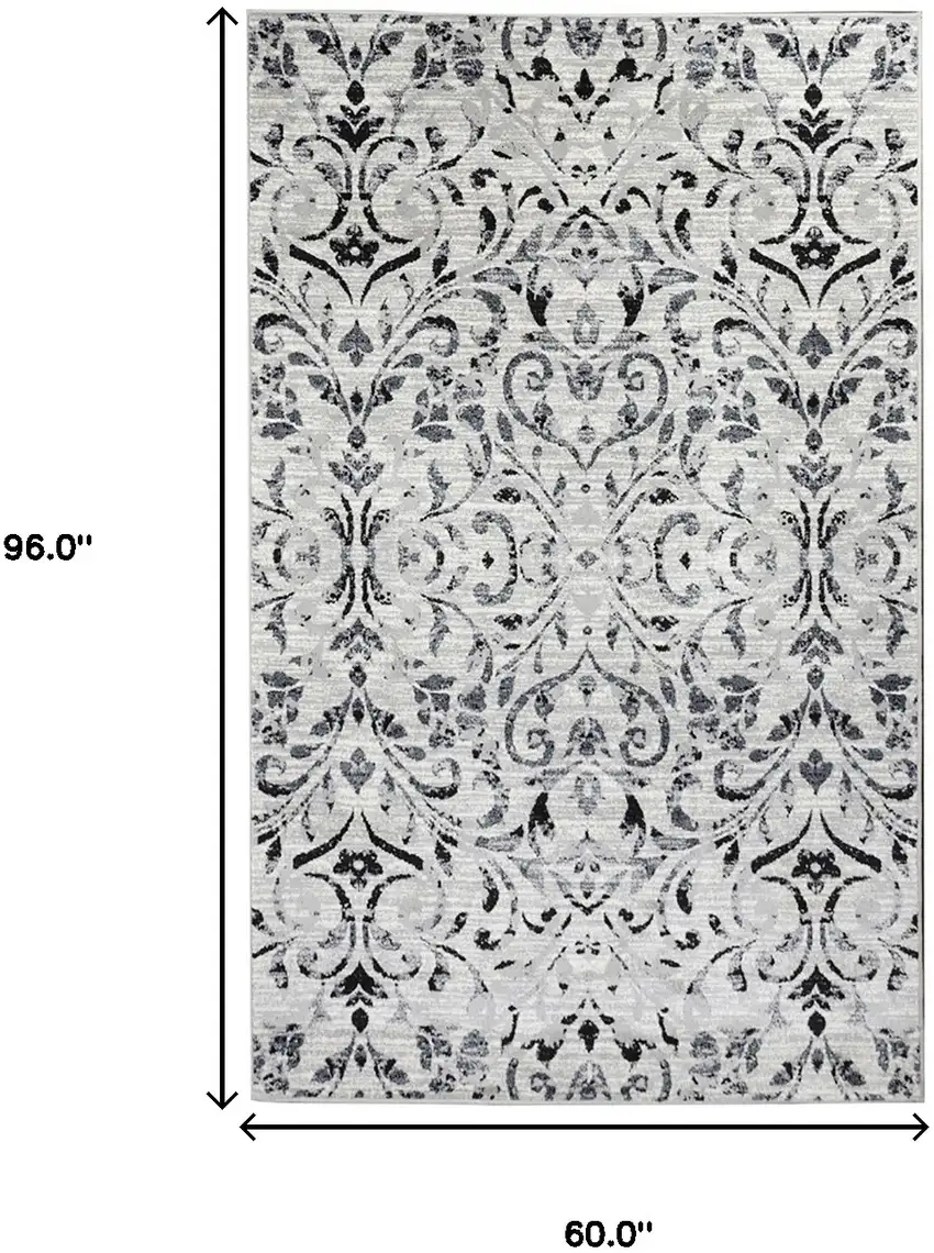 Floral Vines Power Loom Stain Resistant Area Rug Photo 8