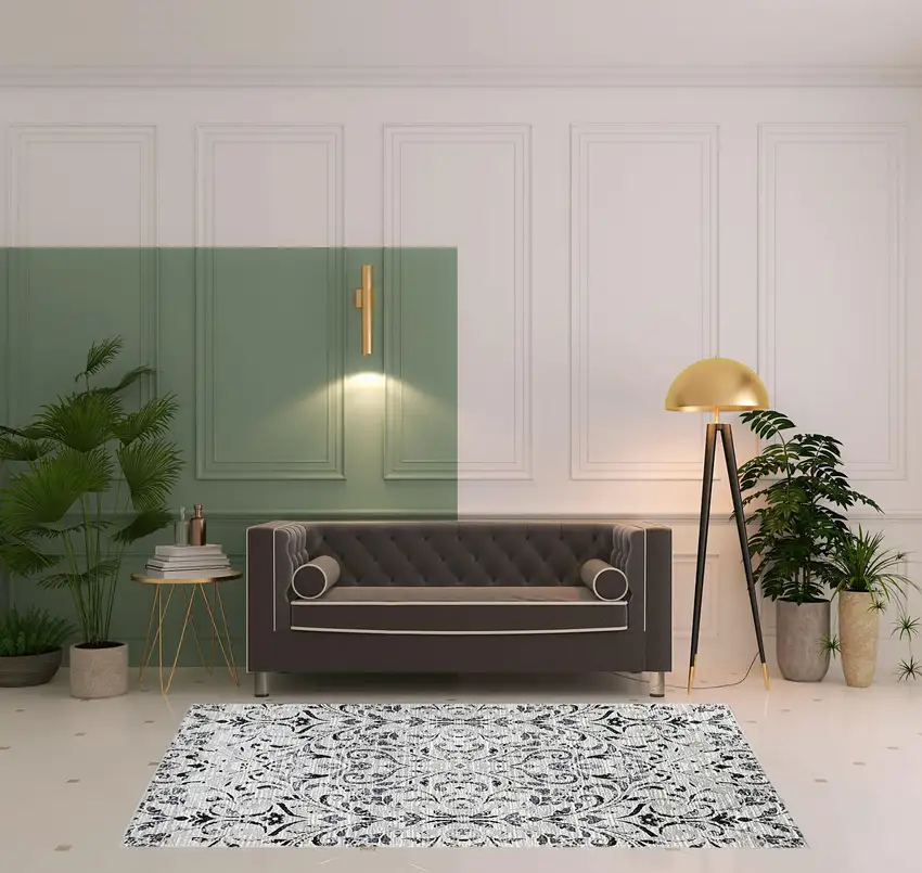 Floral Vines Power Loom Stain Resistant Area Rug Photo 9