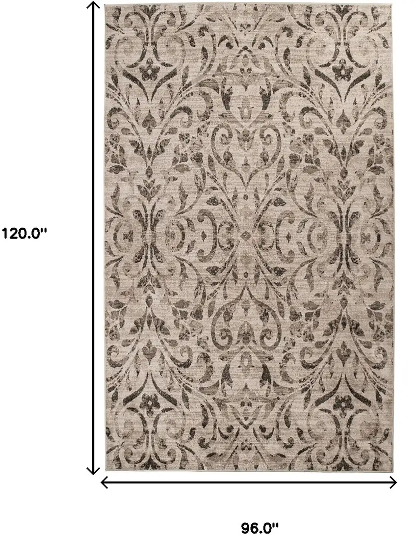 Floral Vines Power Loom Stain Resistant Area Rug Photo 8