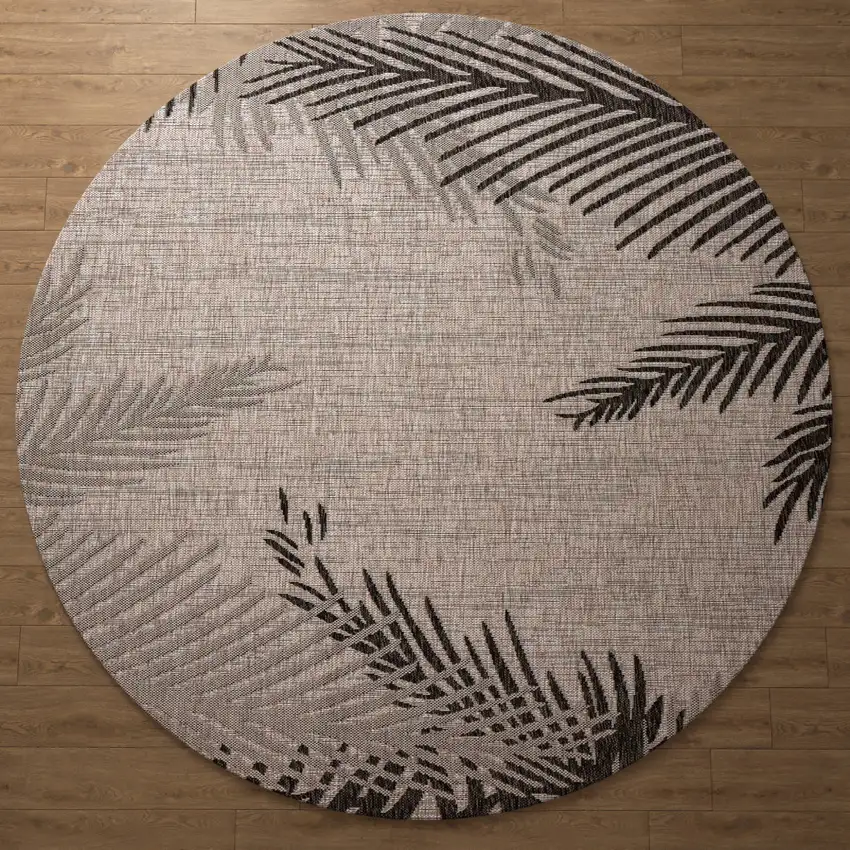 Floral Washable Round Rug Photo 8