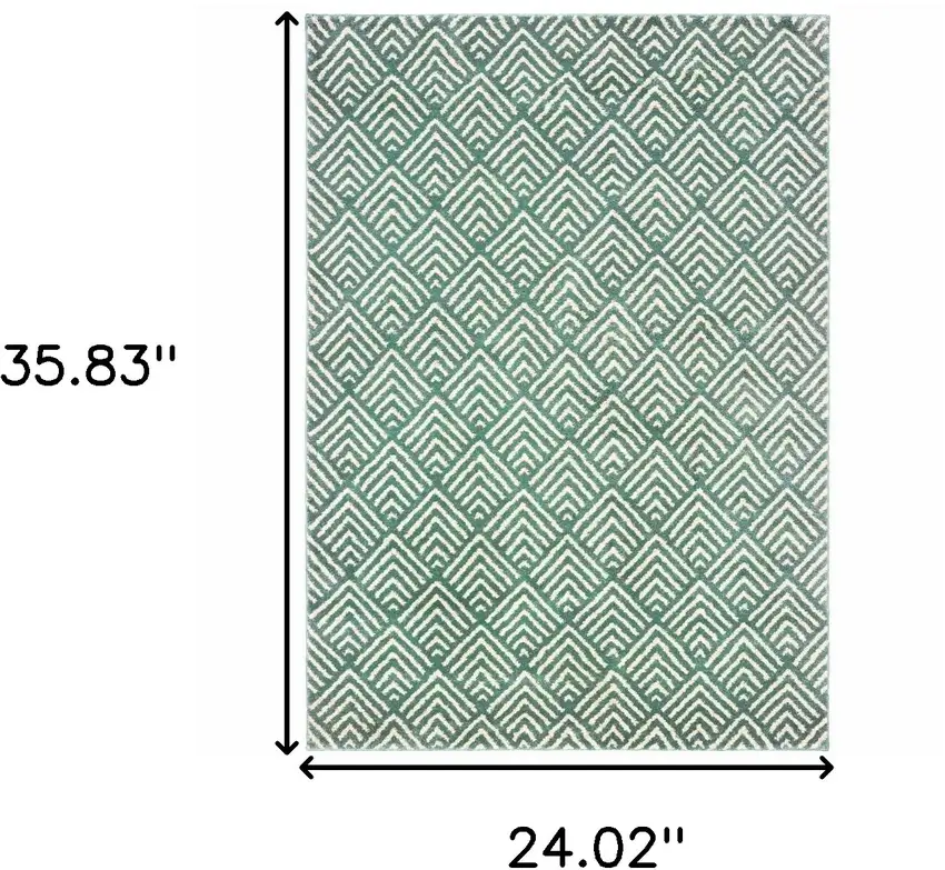 Foam Blue And Ivory Geometric Power Loom Stain Resistant Area Rug Photo 7