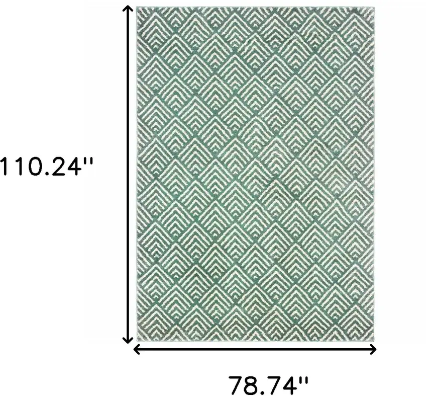 Foam Blue And Ivory Geometric Power Loom Stain Resistant Area Rug Photo 7