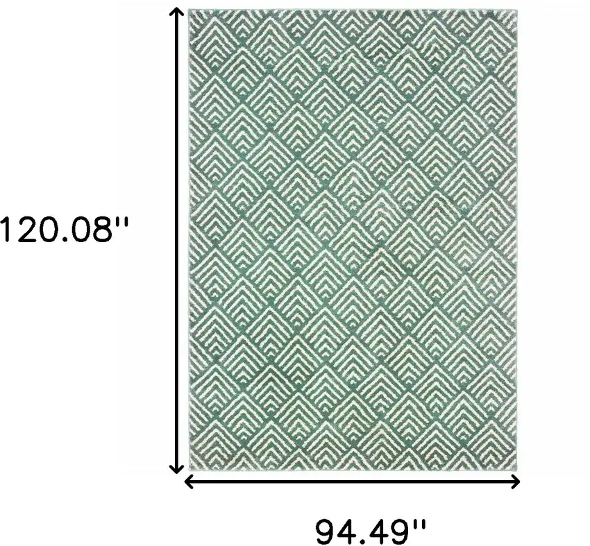 Foam Blue And Ivory Geometric Power Loom Stain Resistant Area Rug Photo 7