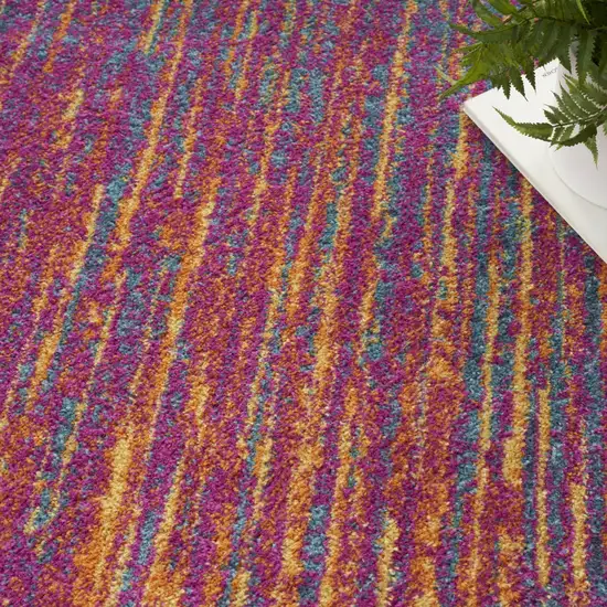 Fuchsia Abstract Power Loom Area Rug Photo 8
