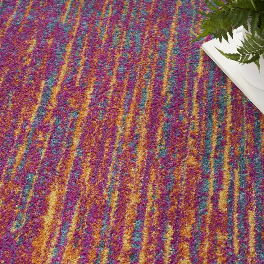 Fuchsia Abstract Power Loom Area Rug Photo 8