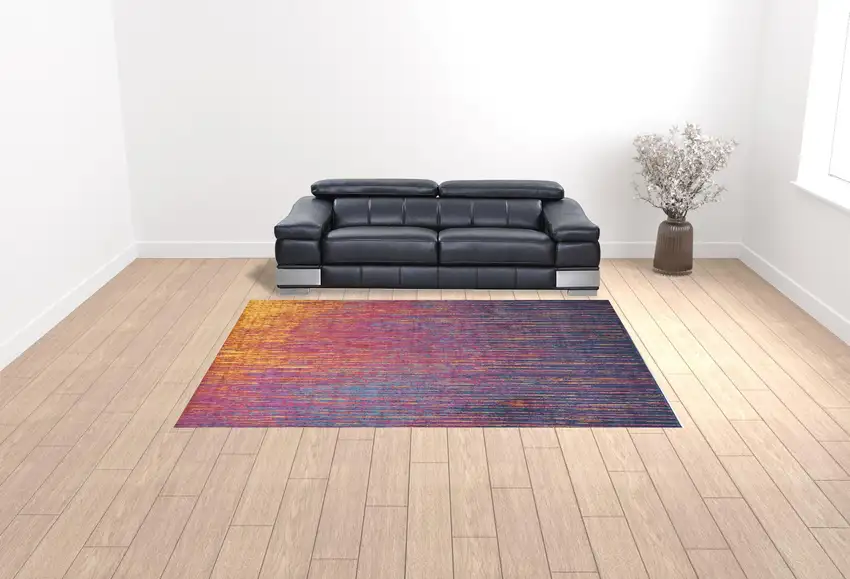 Fuchsia Abstract Power Loom Area Rug Photo 2