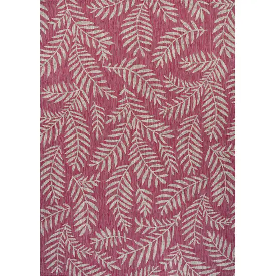 Fuchsia And Light Gray Floral Indoor Outdoor Area Rug Photo 2