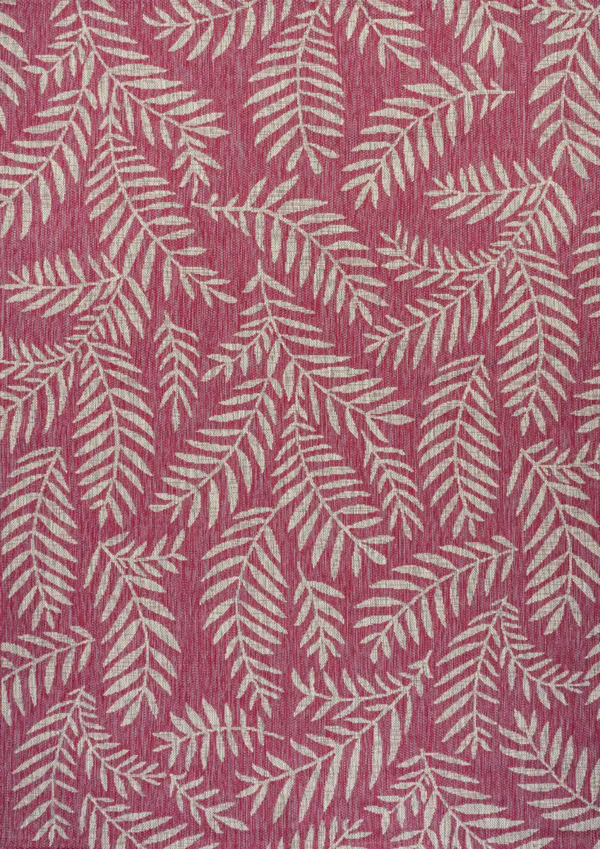 Fuchsia And Light Gray Floral Indoor Outdoor Area Rug Photo 2