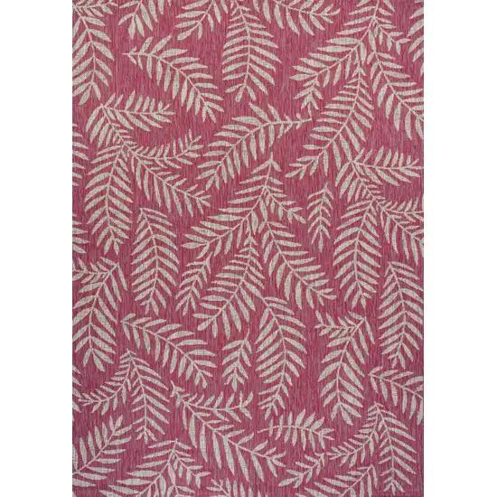 Fuchsia And Light Gray Floral Indoor Outdoor Area Rug Photo 1