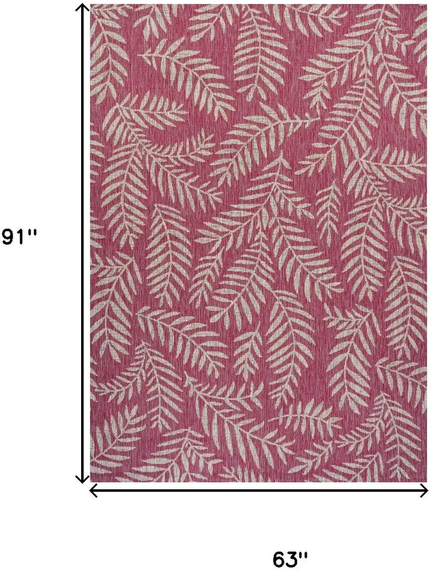 Fuchsia And Light Gray Floral Indoor Outdoor Area Rug Photo 3