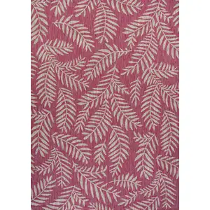Photo of Fuchsia And Light Gray Floral Indoor Outdoor Area Rug