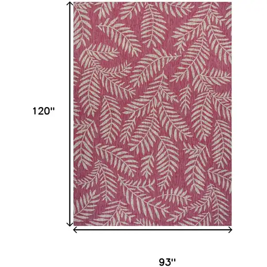 Fuchsia And Light Gray Floral Indoor Outdoor Area Rug Photo 3