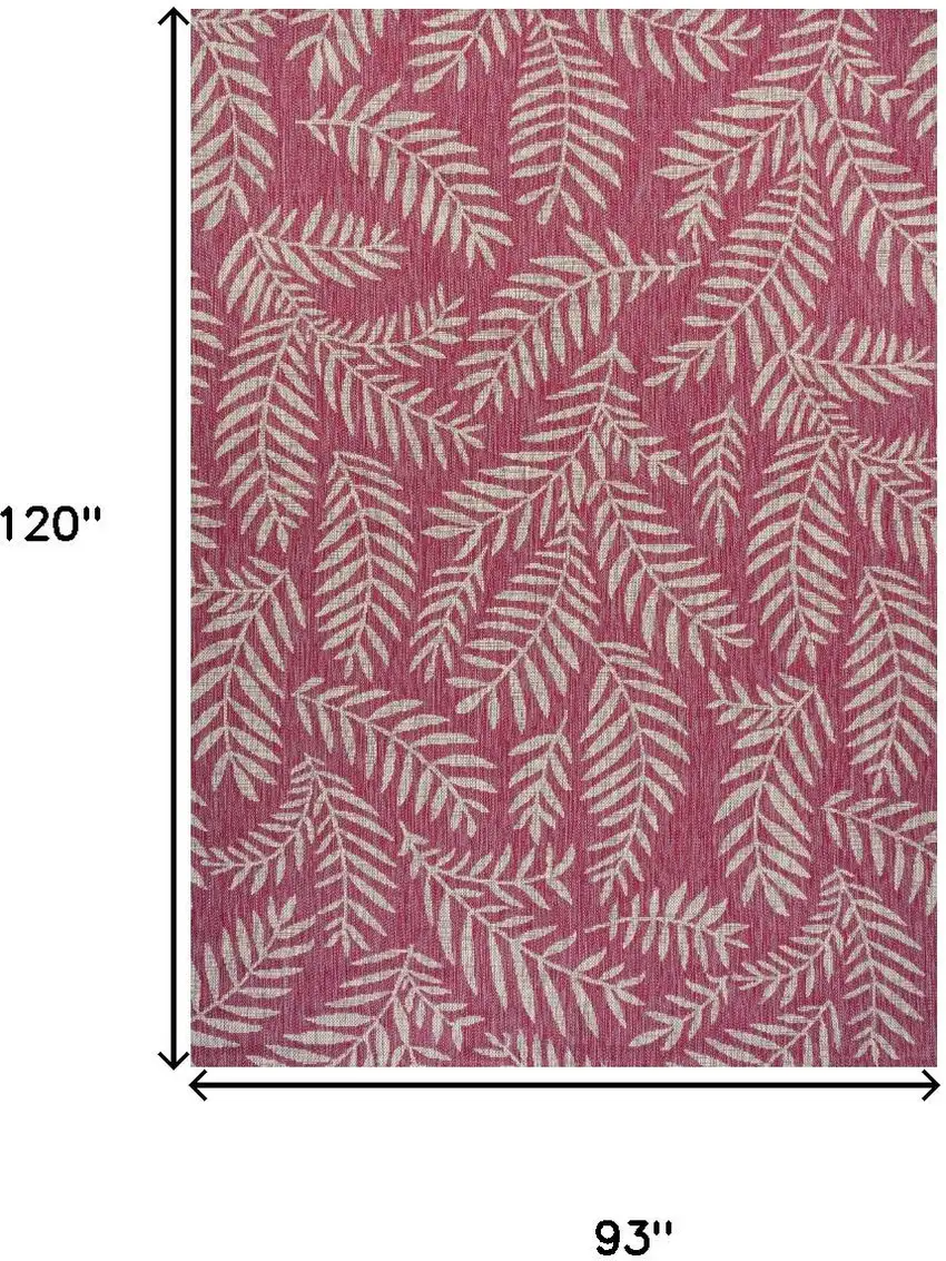 Fuchsia And Light Gray Floral Indoor Outdoor Area Rug Photo 3
