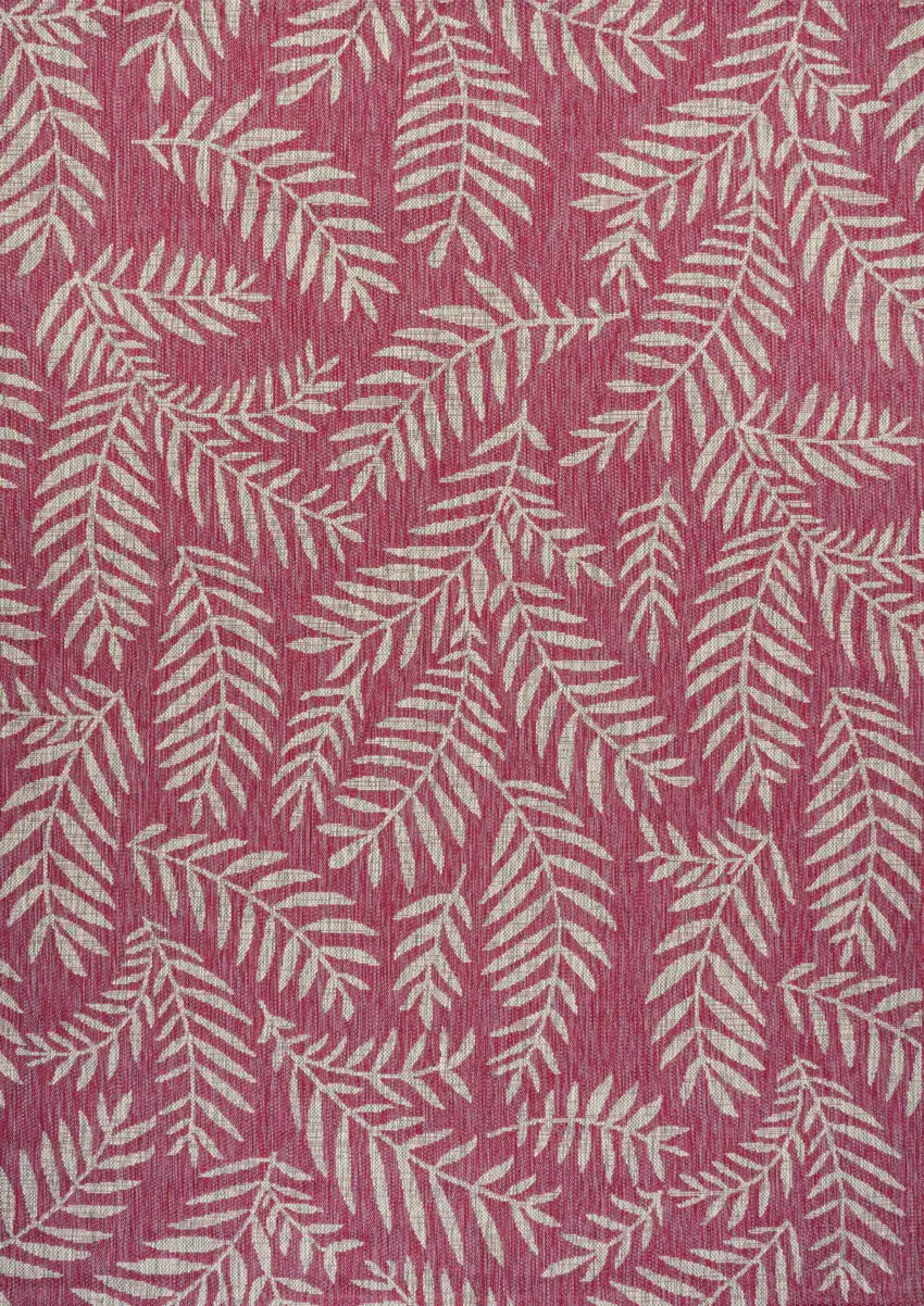 Fuchsia And Light Gray Floral Indoor Outdoor Area Rug Photo 1