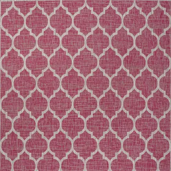 Fuchsia And Light Gray Geometric Indoor Outdoor Area Rug Photo 3