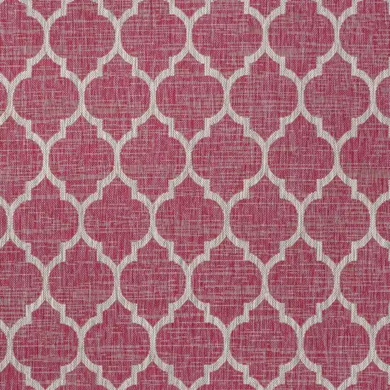 Fuchsia And Light Gray Geometric Indoor Outdoor Area Rug Photo 2