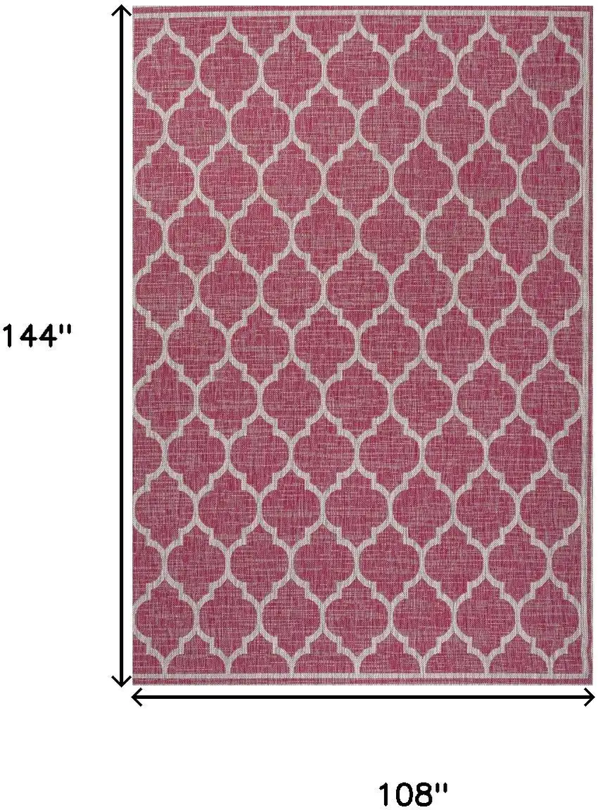 Fuchsia And Light Gray Geometric Indoor Outdoor Area Rug Photo 5