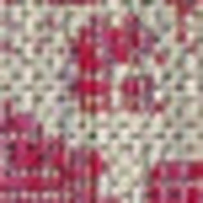 Fuchsia And Light Gray Medallion Indoor Outdoor Area Rug Photo 2